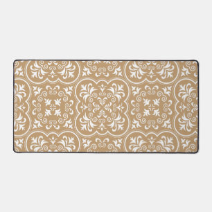 Damask Camel Brown Colour Stylish Desk Mat