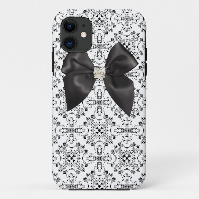 Damask case with black satin bow (Back)