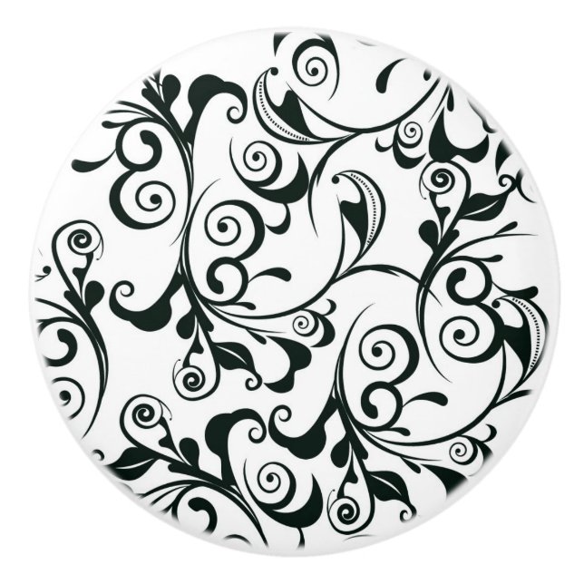 Damask Ceramic Knob (Front)