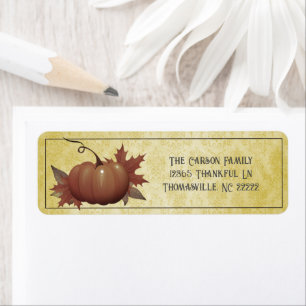 Damask, Citrouille de Thanksgiving   Étiquette jau