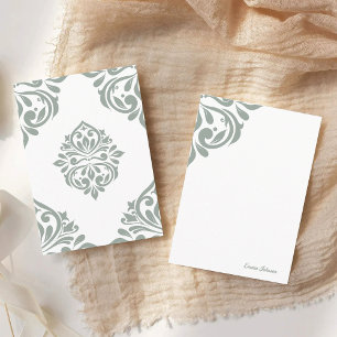 Damask Classic Regency Pale Olive Card