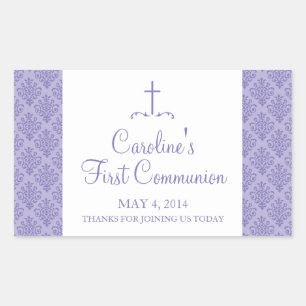 Damask Cross First Communion Sticker