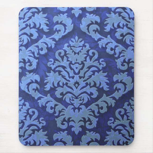 Damask Cut Velvet, Embossed Leaves Mouse Pad (Front)