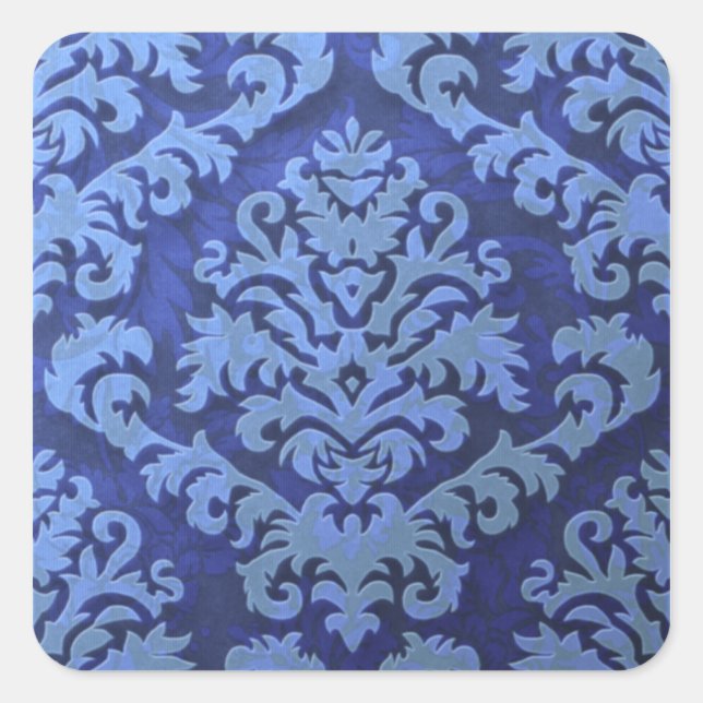 Damask Cut Velvet, Embossed Leaves Square Sticker (Front)