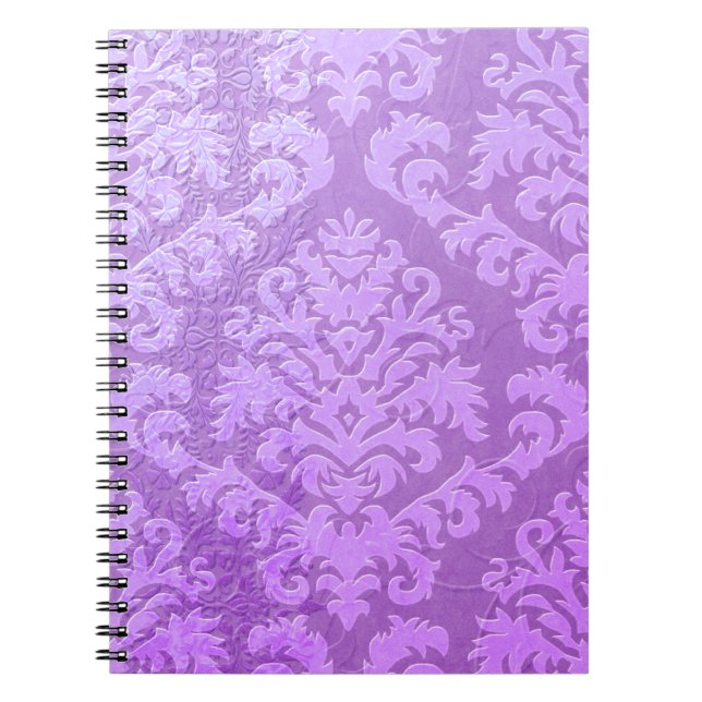 Damask Cut Velvet, Embossed Satin Notebook (Front)
