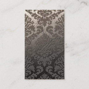Damask Cut Velvet, Swank Swirls in Taupe Business Card