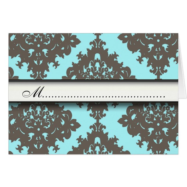 Damask Cute Vintage Classy Placement Table Cards (Front Horizontal)