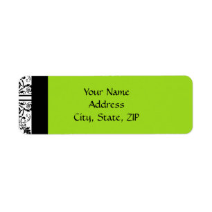 Damask Delight in Lime Green and Black