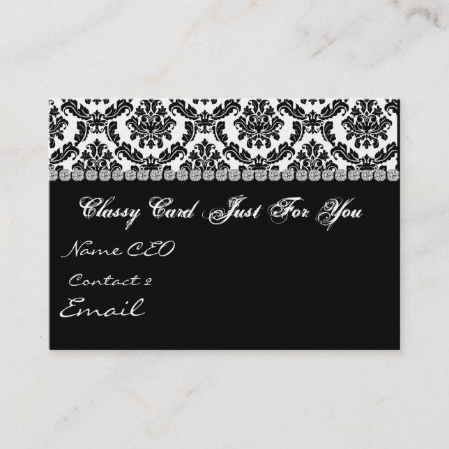 DAMASK Design BLACK & WHITE  Business Card (Front)