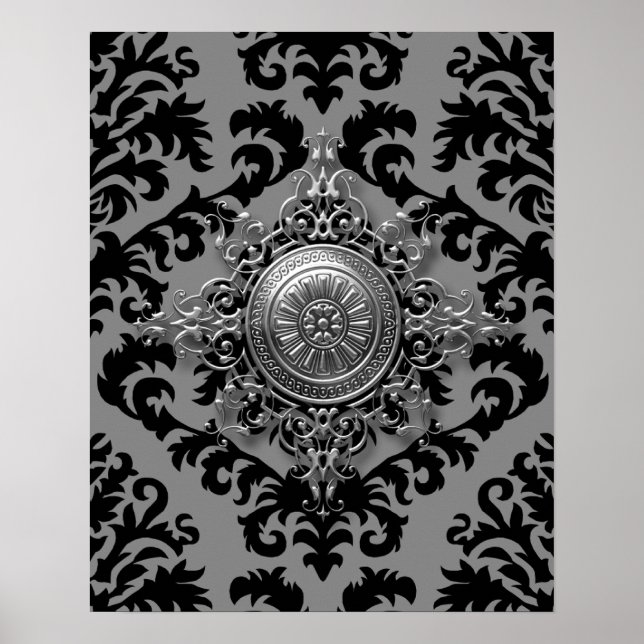 Damask Design, Filigree Medallion Poster (Front)
