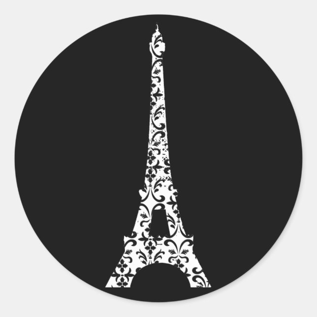 Damask Eiffel Tower Sticker (Front)