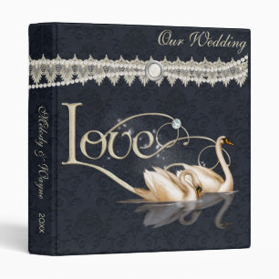 Damask Elegance Black Binder