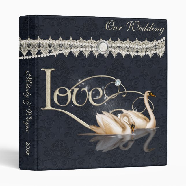 Damask Elegance Black Binder (Front/Spine)