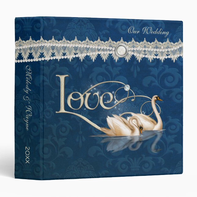 Damask Elegance Blue Binder (Front/Spine)