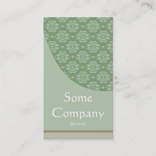 Damask Elegance Collection (Green) Business Card (Front)