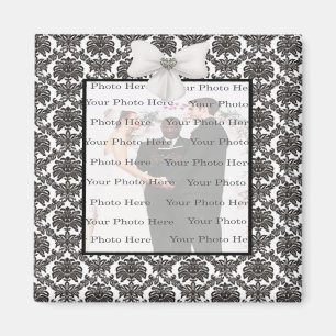Damask Elegance Mariage Magnet Carré