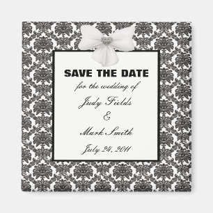 Damask Elegance Wedding Enregistrer La Date Magnet