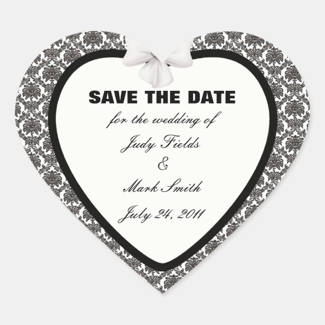 Damask Elegance Wedding Enregistrer Les Stickers D (Devant)