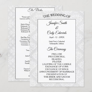 Damask Elegant Formal Wedding Program