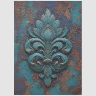 Damask Embossed Fleur-De-Lis Decoupage Tissue Paper