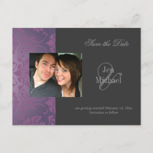 Damask Enregistrer la date Photo cartes postales,