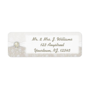 Damask Étiquette de adresse du 30e anniversaire du