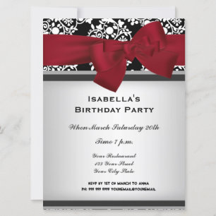 Damask Event Invitation Rouge grand