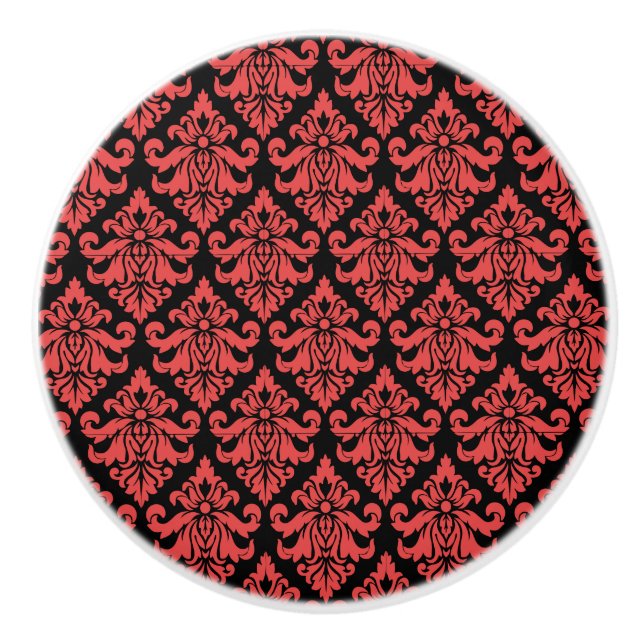 Damask Fabric decorative Print Ceramic Knob (Front)