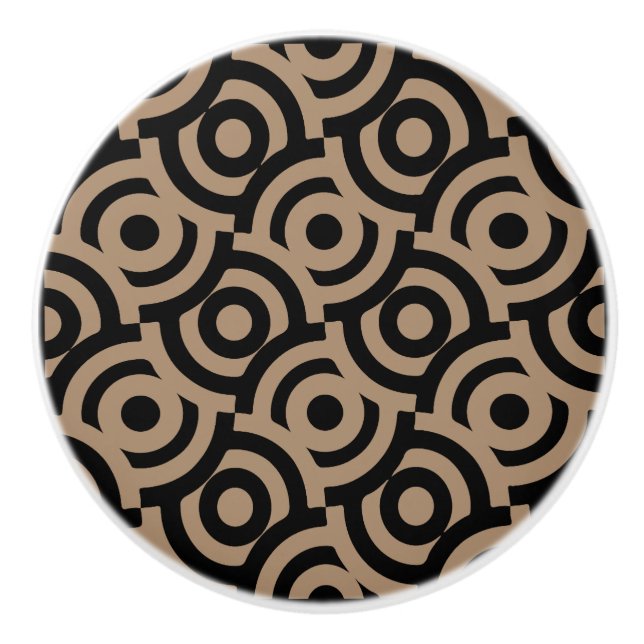 Damask Fabric Decorative Print Ceramic Knob (Front)