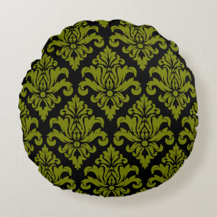 Damask Fabric decorative Print Round Pillow