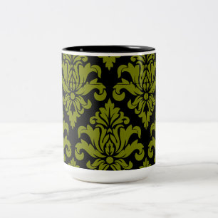 Damask Fabric decorative Print Two-Tone Coffee Mug