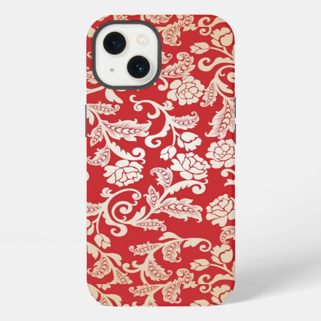 Damask floral background pattern iPhone case (Back)