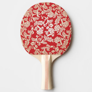 Damask floral background pattern ping pong paddle
