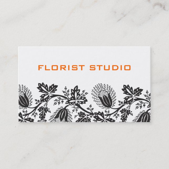 Damask Floral Cartes de visite (Devant)