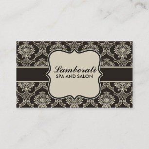 Damask Floral Elegant Cosmetologist Fashion Retro Business Card