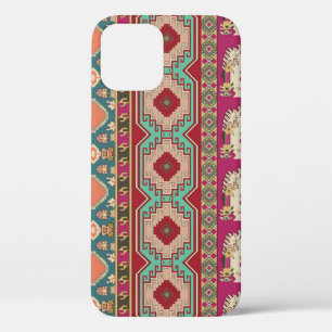 Damask Floral Geometric Colourful Patchwork iPhone 12 Case
