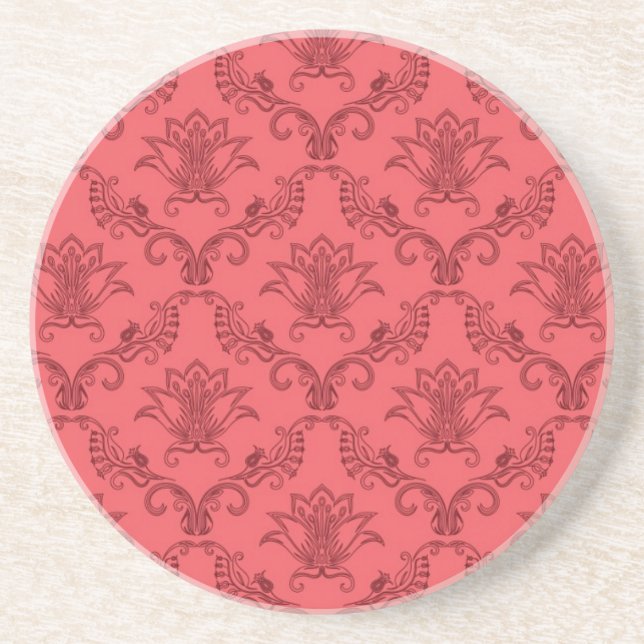 Damask floral pattern coaster (Front)