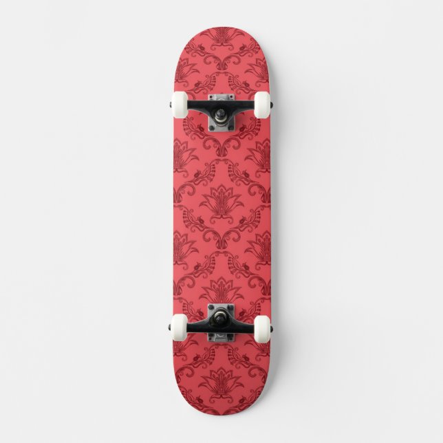 Damask floral pattern skateboard (Front)