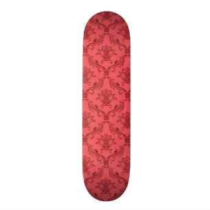 Damask floral pattern skateboard