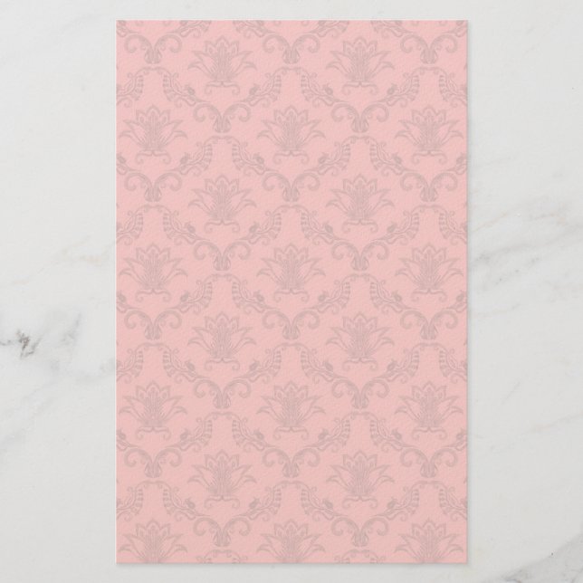 Damask floral pattern stationery (Front)
