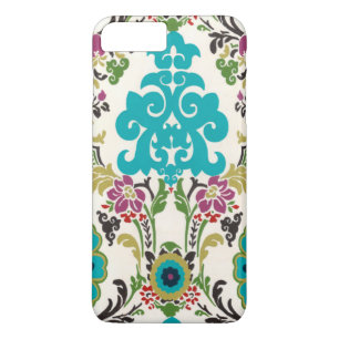 Damask Floral Patterns Plum Turquoise Case-Mate iPhone Case