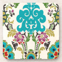 Damask Floral Patterns Plum Turquoise