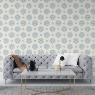 Damask Floral Shapes Seamless Abstract Background Wallpaper