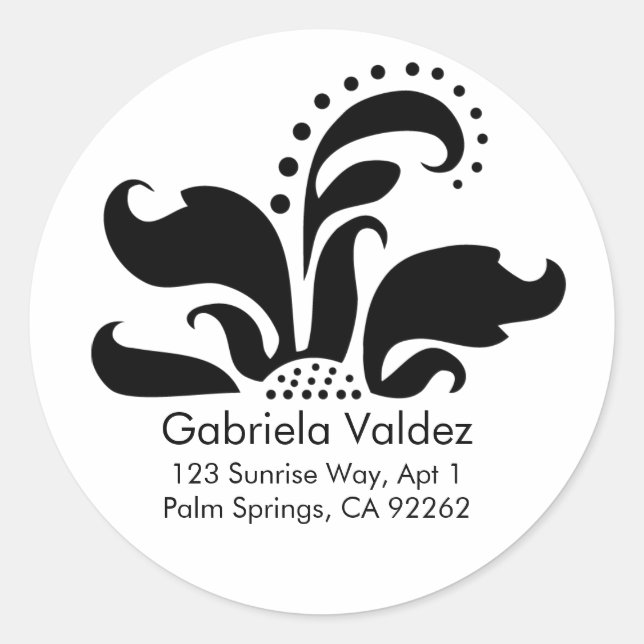 Damask Flower Address Labels (Front)