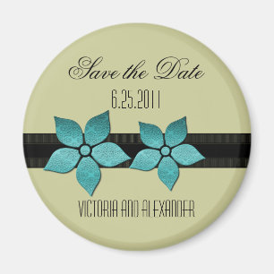 Damask Flowers Save the Date Magnet