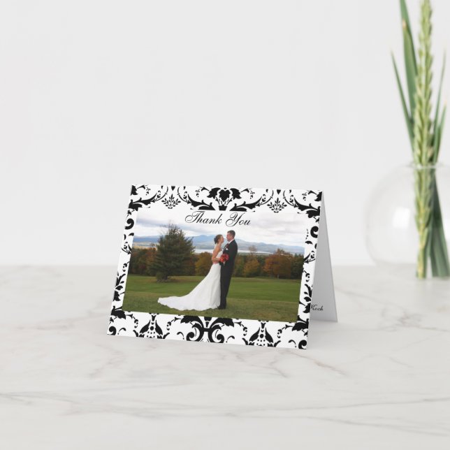 Damask Formal Thank You Card (Front)