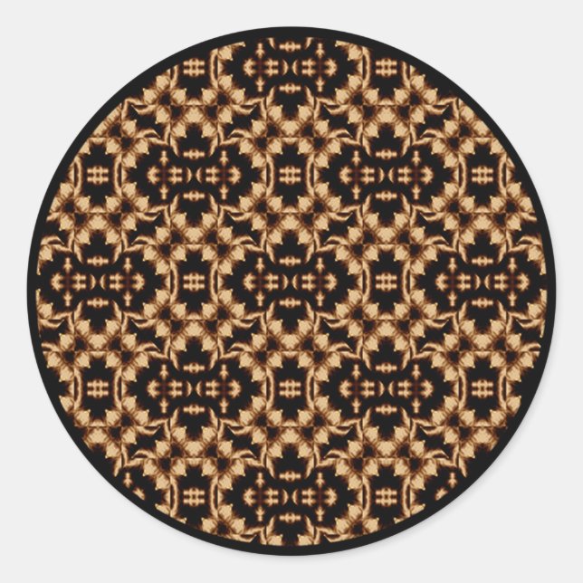 Damask French Lace Classic Round Sticker (Front)