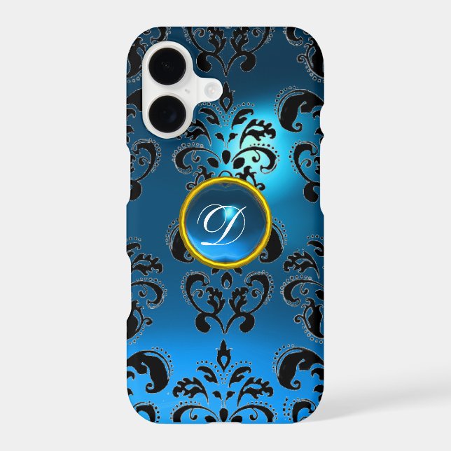 DAMASK GEM MONOGRAM blue (Back)
