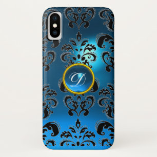 DAMASK GEM MONOGRAM blue Case-Mate iPhone Case