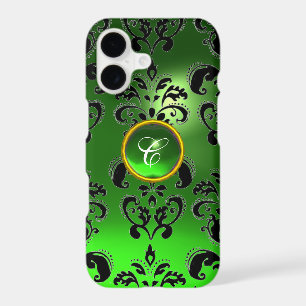 DAMASK GEM MONOGRAM Emerald Green